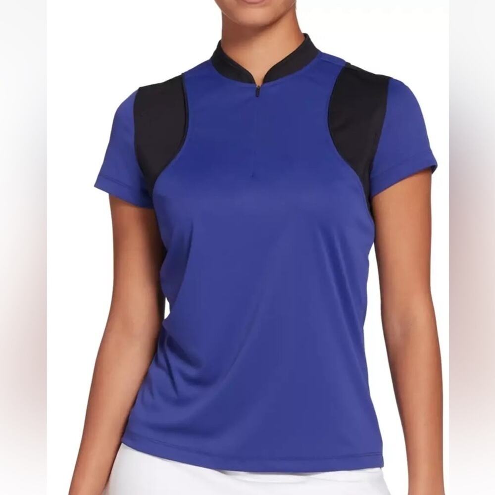 Slazenger Golf Dark Purple Tech Perforated Short Sleeve Polo Shirt NWT Small